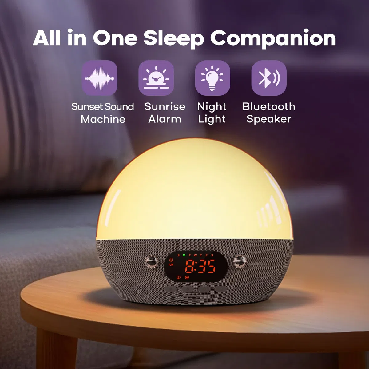 Dekala Wake-Up Light & White Noise Machine, APP-Steuerung Einschlafhilfe Baby, 11 beruhigende Klänge, Sonnenaufgang Wecker mit Nachtlicht, Soundmaschine für Babys, Kinder & Erwachsene
