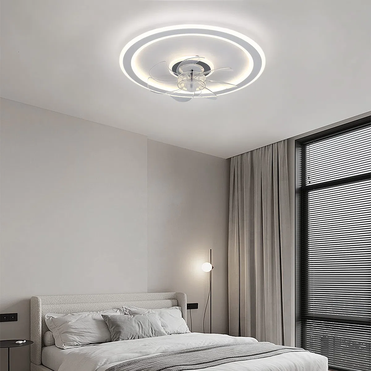 JDONG Deckenventilator mit Beleuchtung und Fernbedienung 54W LED Leise Deckenleuchte Ventilator Mit Dimmbar Timer Einstellbare Windgeschwindigkeit für Wohnzimmer Esszimmer Schlafzimmer 47CM…